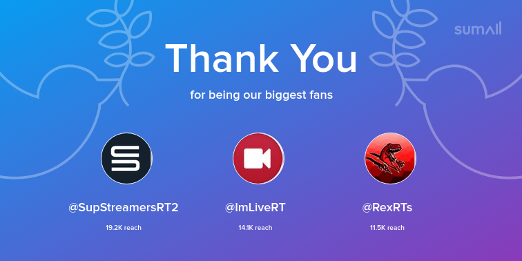 RelentlessCG's tweet photo. Our biggest fans this week: SupStreamersRT2, ImLiveRT, RexRTs. Thank you! via https://t.co/m41igvJWih https://t.co/QBNNDfoxkj