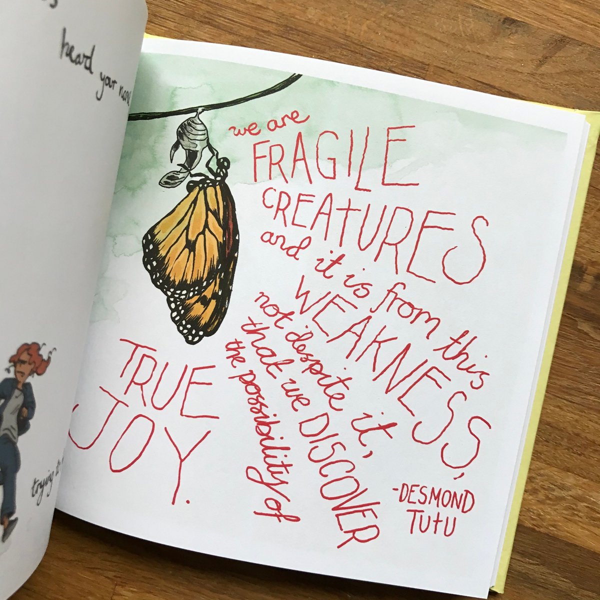 Liminal_11's tweet photo. We’ve spotted quite a few butterflies today and it made us think of this illustration by @Adam_T_Murphy & @acouplecomics from their book, #MiniMeditationsonJoy🌞 ⠀
⠀⠀⠀
#MiniMeditationsOnJoy #Liminal11 #InspirationQuotes #JoyQuotes #growth https://t.co/9uFsOQDXun