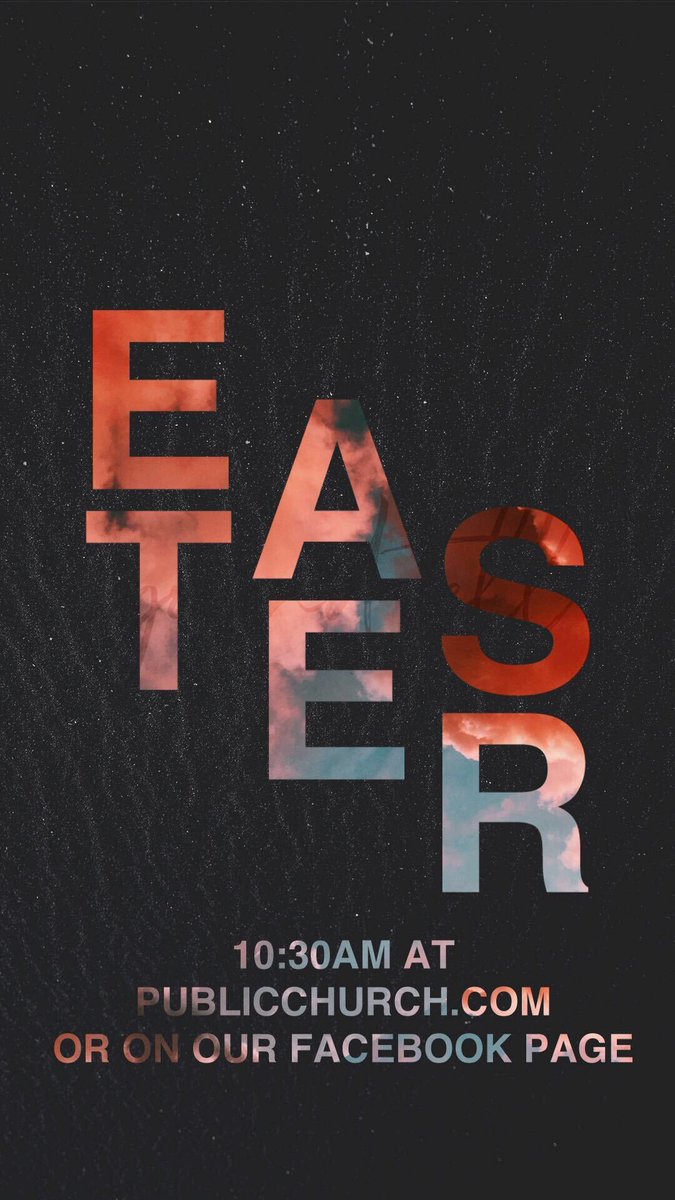 apublicchurch's tweet photo. We want to invite you to join us this Sunday for our Easter gathering! We will be live on our Facebook and Youtube pages starting at 10:30am! Share the link and invite a friend, a coworker, and a neighbor. We hope to see you there! 

https://t.co/fHfdrbczMt https://t.co/ytvDdJ5UPM