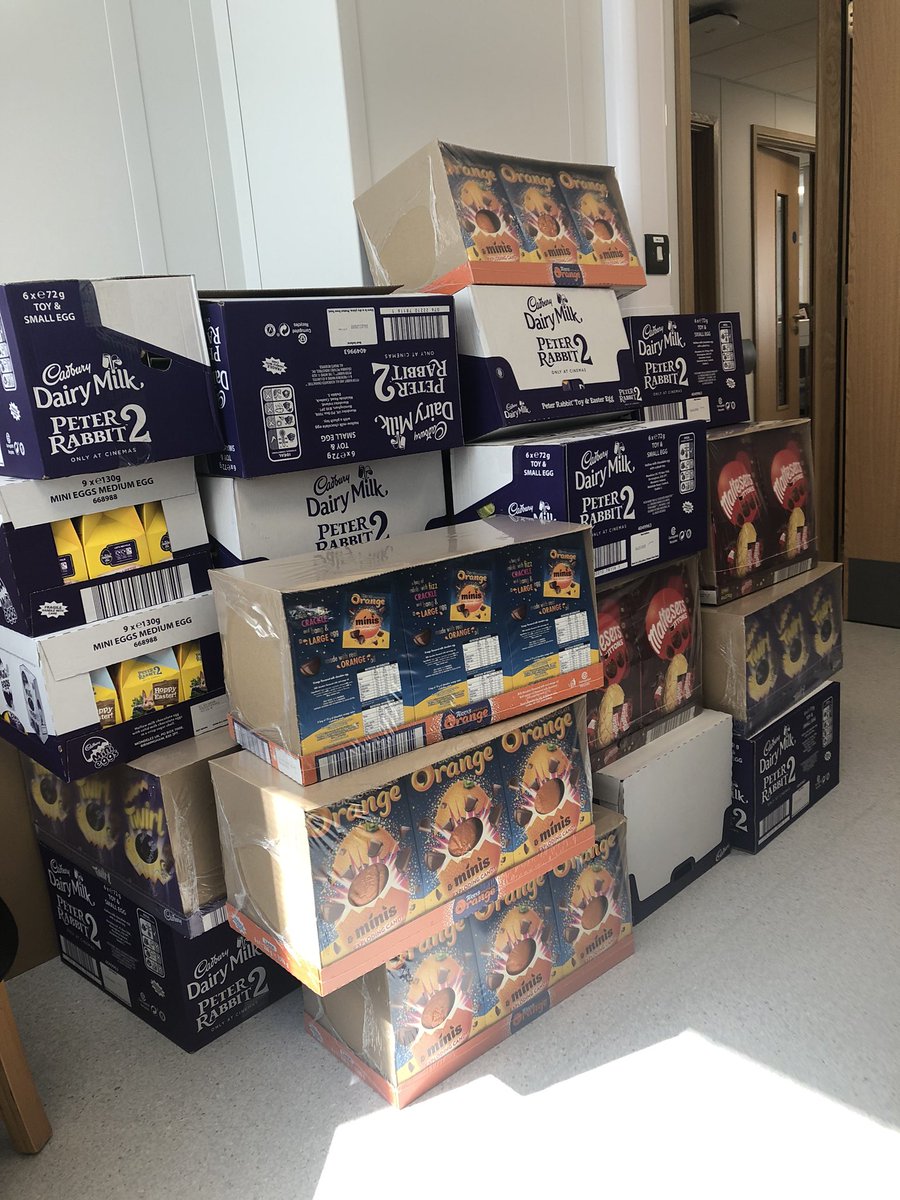 twheal1's tweet photo. Thank you #Tesco for our Easter eggs that were delivered yesterday to us at #BasildonHospital they were very much appreciated!! https://t.co/WRfDETXK1U