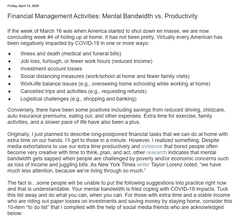 moneytalk1's tweet photo. NEW Blog Post: Financial Management Activities: Mental Bandwidth vs. Productivity: https://t.co/OaQx70NNl2 @CentSai @AFCPE @aafcs @OfficialNJCFE #mfln #MFLNPF https://t.co/Set5Y3srw0