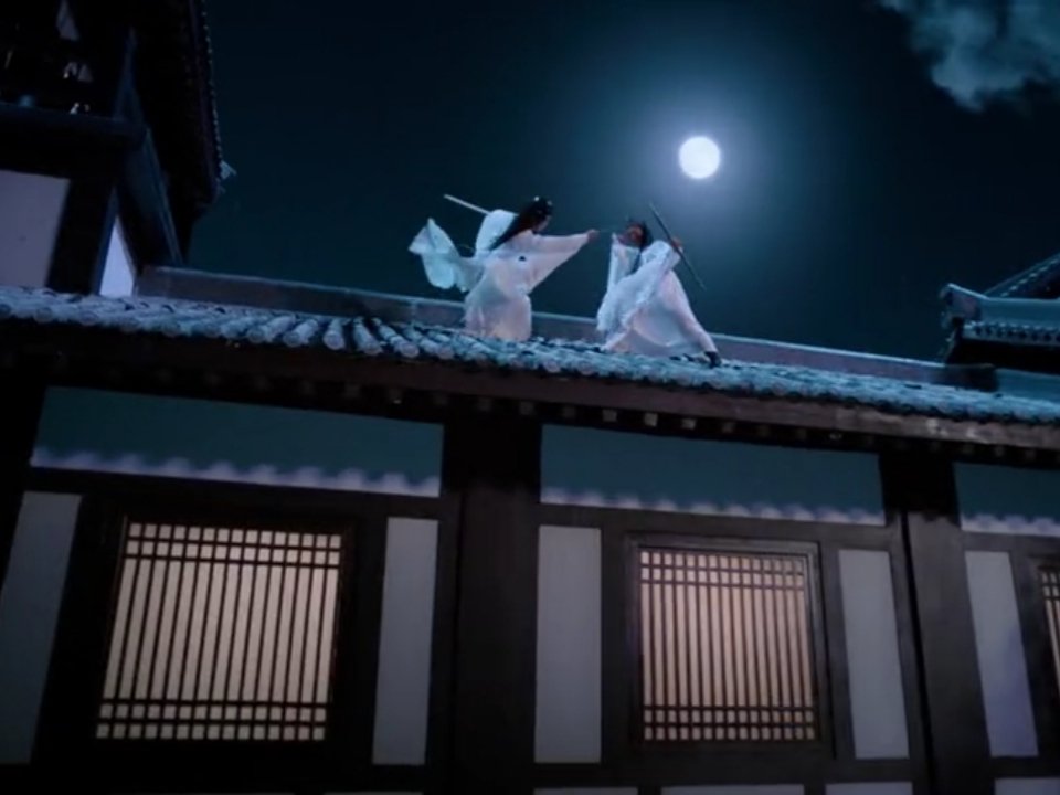 Just boyfriends swordfighting under the moonlight, a total mood, a total need