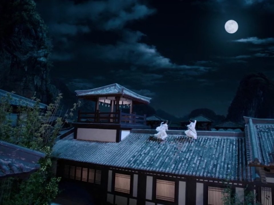 Just boyfriends swordfighting under the moonlight, a total mood, a total need