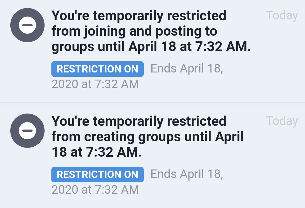 Sterlingsix2's tweet photo. @guyro Are there bots working flagging FB spam now? My personal FB account has been flagged 3 times in 2 weeks for things posted that didn't go against community standards. Today I was blocked before I even woke up. Maybe you could explain. 
Trying to get support is impossible. https://t.co/A4JFW5KAt9