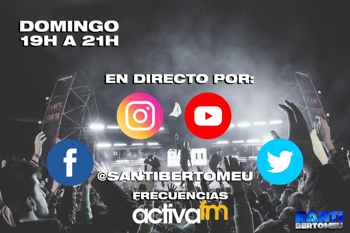 Atención a mañana que abrimos todas las redes!!! En directo de 19h a 21h por mis redes sociales:
Instagram, Facebook, Twitter y Youtube 
Y por las frecuencias de @ActivaFM_ 
#MeQuedoEnCasa #QuédateEnCasa #nosquedamosencasa
#encasa #cuarentena #yomequedoencasa #yonosalgodecasa