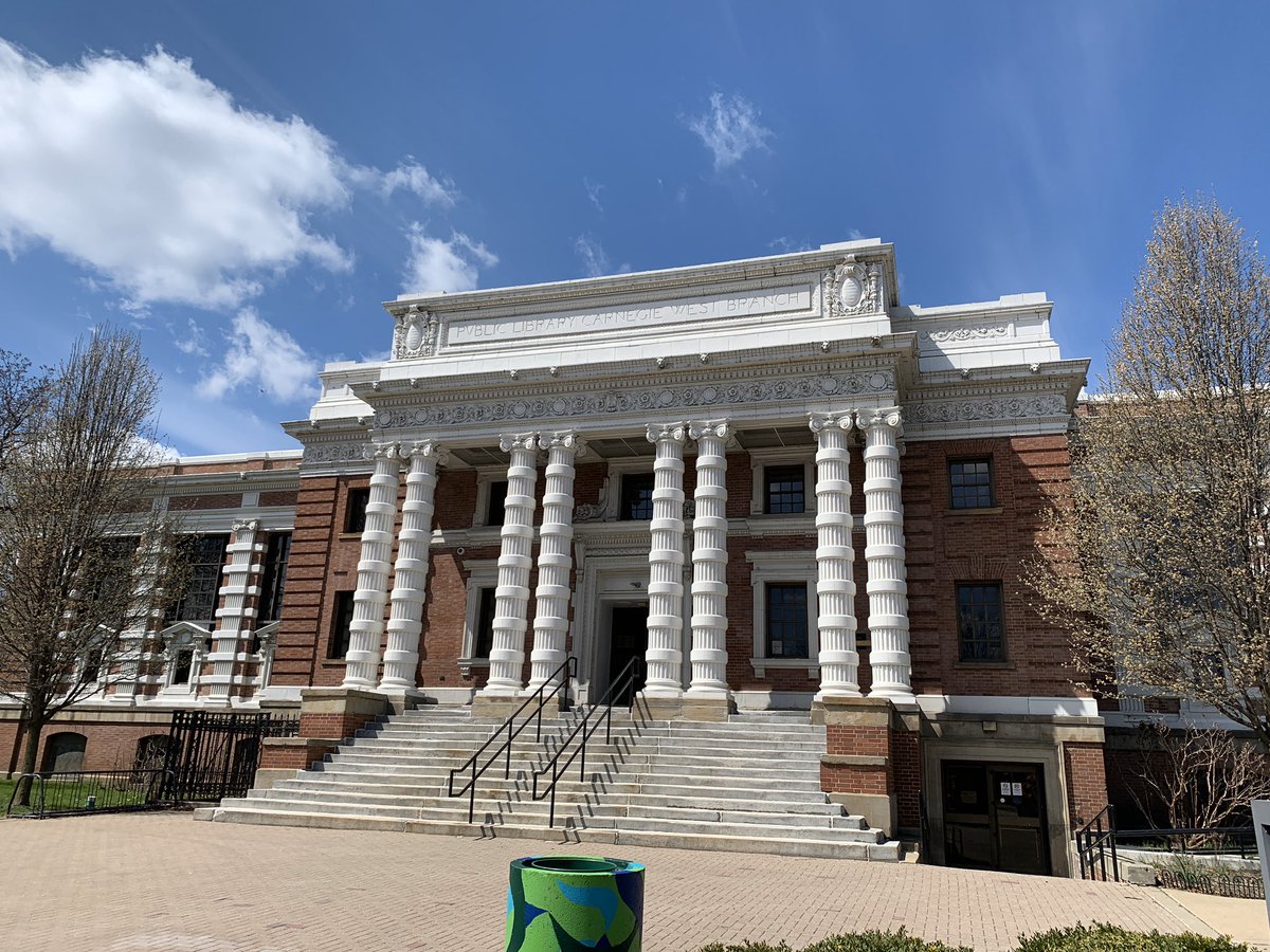 “Carnegie West Branch Library is across the street... it was among the first branch libraries in Cleveland, built with money donated by Andrew Carnegie, who was impressed with Cleveland’s progressive library system” (7/)