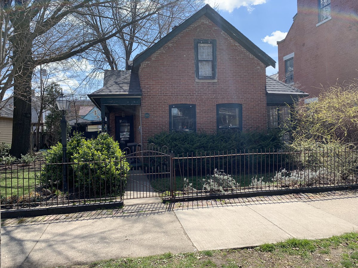 “The oldest house in Ohio City is on Bridge between West 32nd and West 30th. About 150 years old, it is the brick house with green trim, a wrought iron fence, and an antique lamp” (8/)