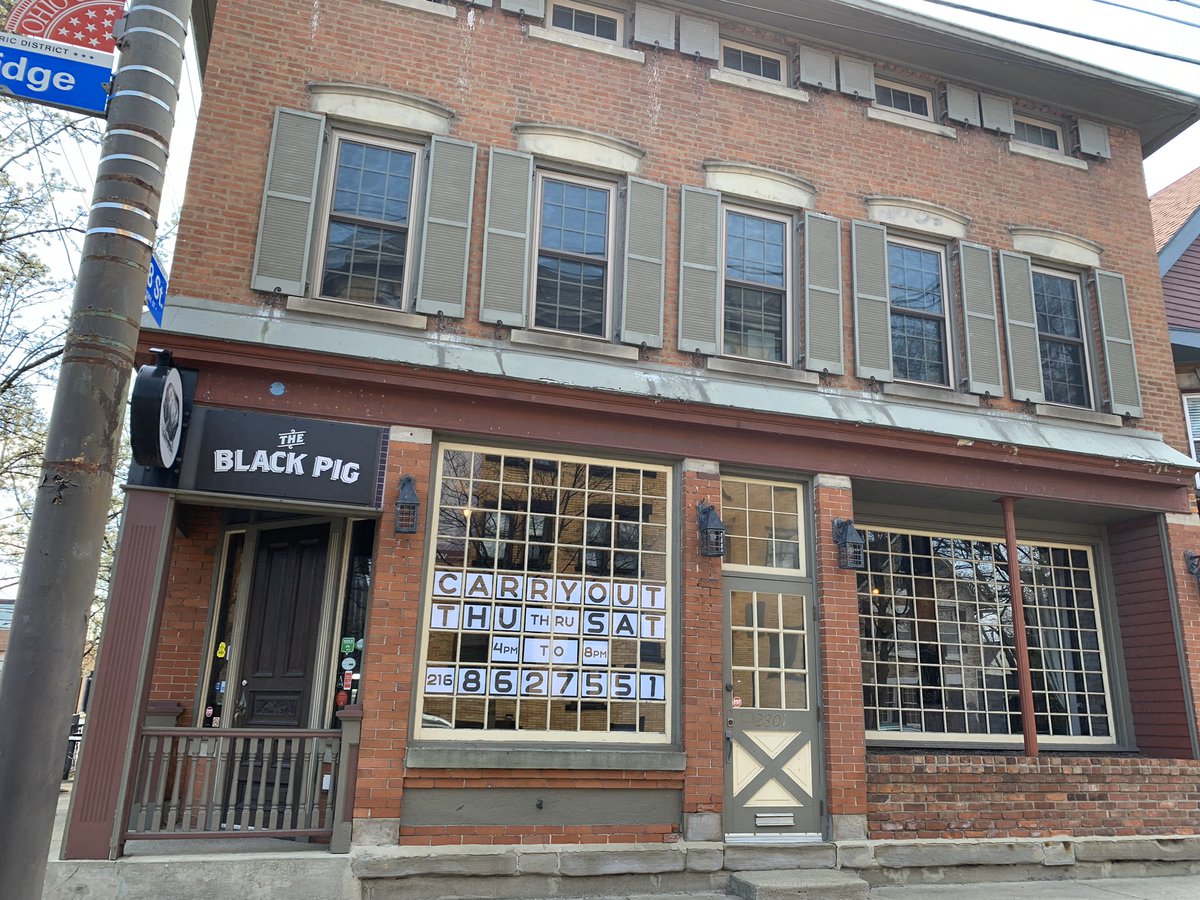 “The Ohio City Taven at 2801 Bridge was one the the first buildings renovated in the Ohio City restoration of 1971. It contains stained-glass ceiling salvaged from St. Mary’s of the Assumption Church (1865-1969)” (11/)