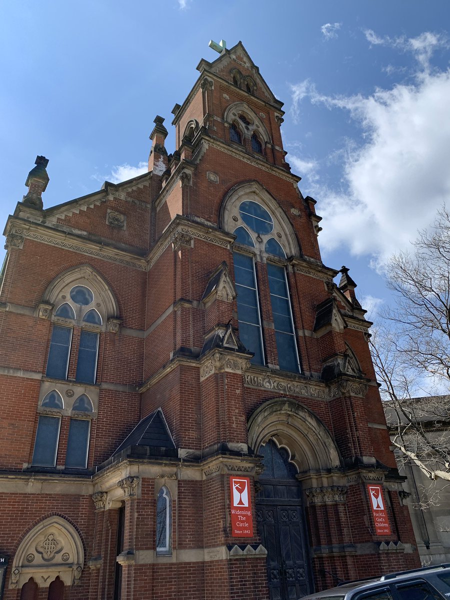 “Reach West 30th St. and turn right to Fulton Rd. Turn right on Fulton. Franklin Circle Christian Church, in Gothic Revival style, is where James Garfield preached after graduating from college and before becoming president...The church was founded in 1842” (14/)