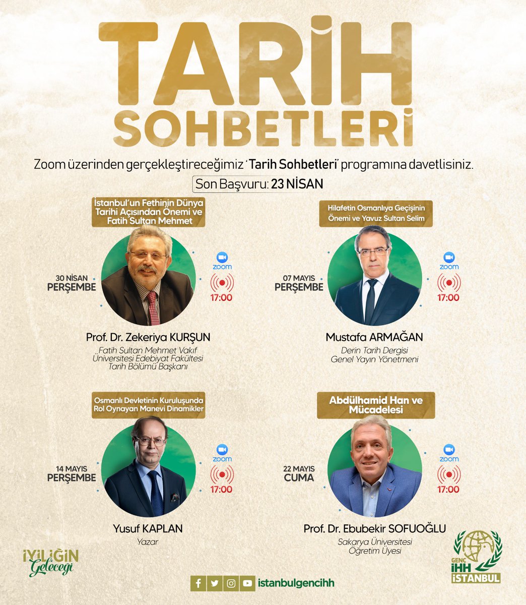 Zoom uygulaması üzerinden 4 farklı başlıkla düzenleyeceğimiz online eğitimlerimize davetlisiniz.  🎥

📌 Kontenjanımız sınırlıdır.

Son Başvuru: 23 Nisan

Başvuru ve detaylı bilgi için aşağıdaki linke tıklayabilirsiniz 👍

docs.google.com/forms/d/e/1FAI…