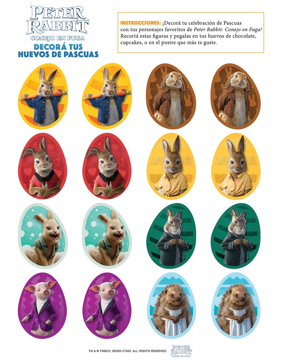 SonyPicturesPan's tweet photo. ¿Preparado para recibir el día de #Pascua?
#PeterRabbit llegó para darte el mejor entretenimiento y hacer unos huevos únicos.
¿Qué esperas para compartir tus diseños? https://t.co/Z6c8vQxAn2