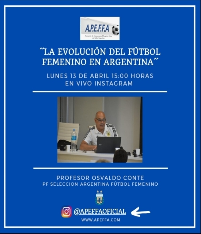 APEFFA's tweet photo. Continuando nuestros encuentros de charlas #encasa tendremos la presencia del experimentado docente y preparador físico
Osvaldo Conte
Lunes 13/4 a las 15 hs.
Instagram de APEFFA
#APEFFA
#FUTBOL
#PREPARACIONFISICAENFUTBOL
#FUTBOLFEMENINO
#CAPACITATEENCASA
#QuedateEnCasa https://t.co/Rg7HlQZ7RH
