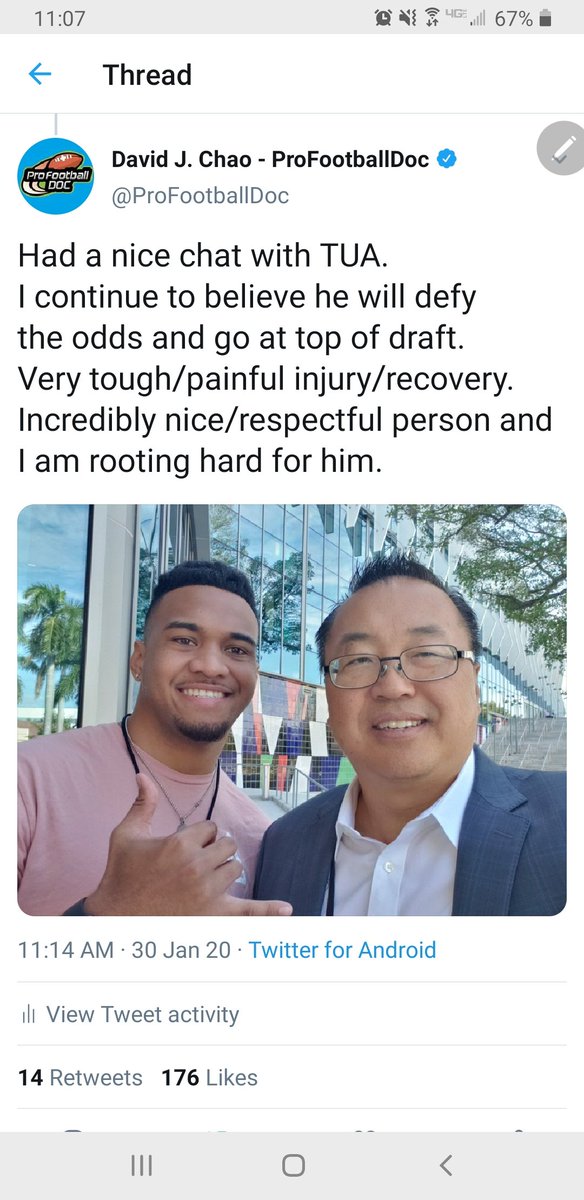 Full dislocsure: I have not examined/treated  @Tuaamann. When I met him at  #SB54, he impressed me and I am rooting for him. I base my thoughts off having evaluated NFL players for 2 decades including 20 Combines in Indianapolis.
