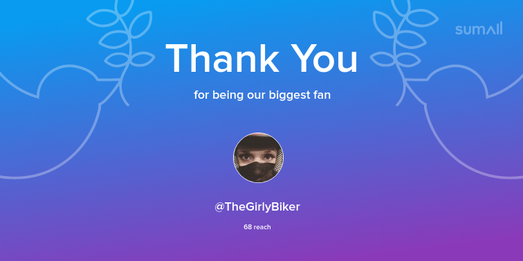 Our biggest fans this week: TheGirlyBiker. Thank you! via sumall.com/thankyou?utm_s…