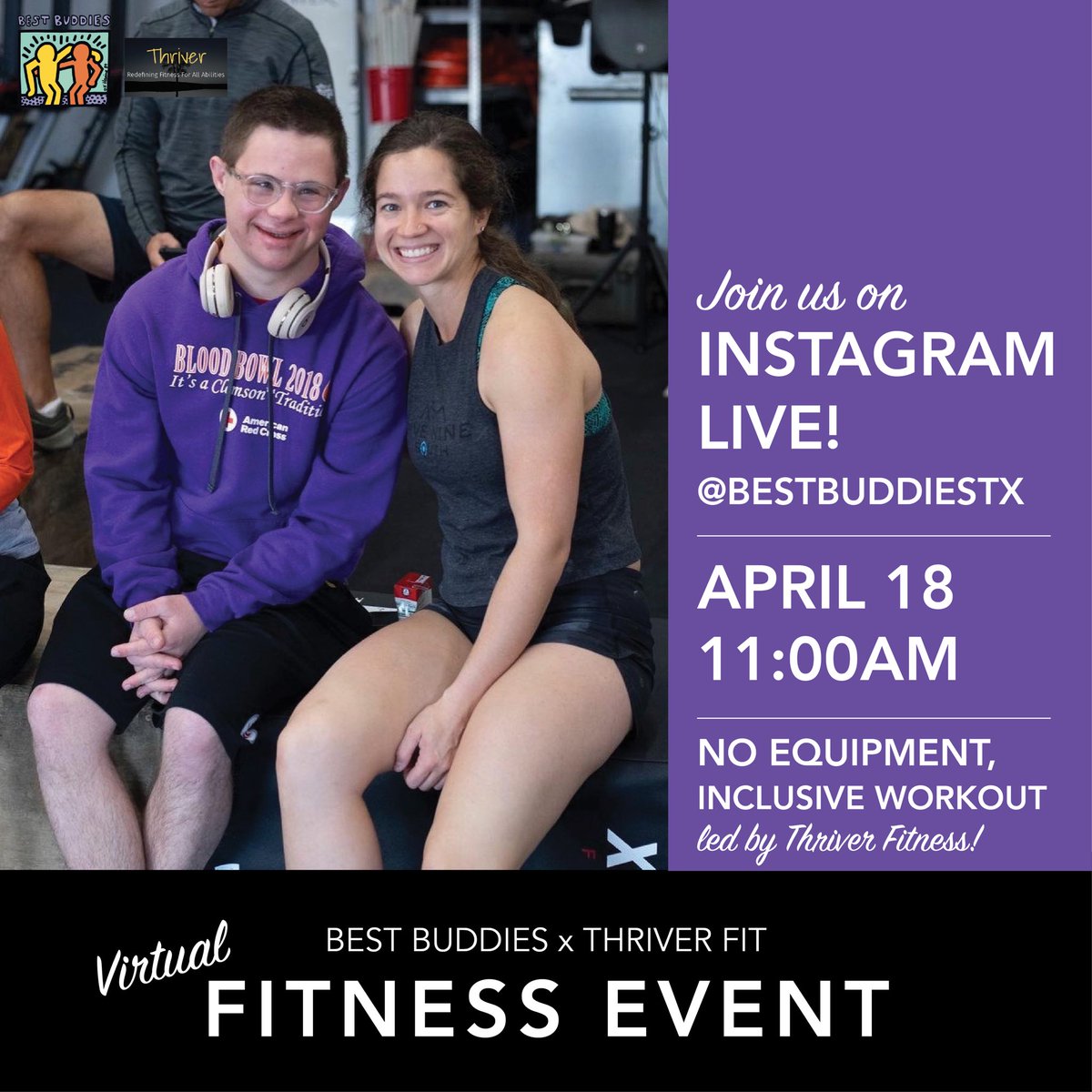 BBTX is teaming up with Thriver Fit to host an inclusive virtual workout on their Instagram!!! Join us on April 18th!! 💜
