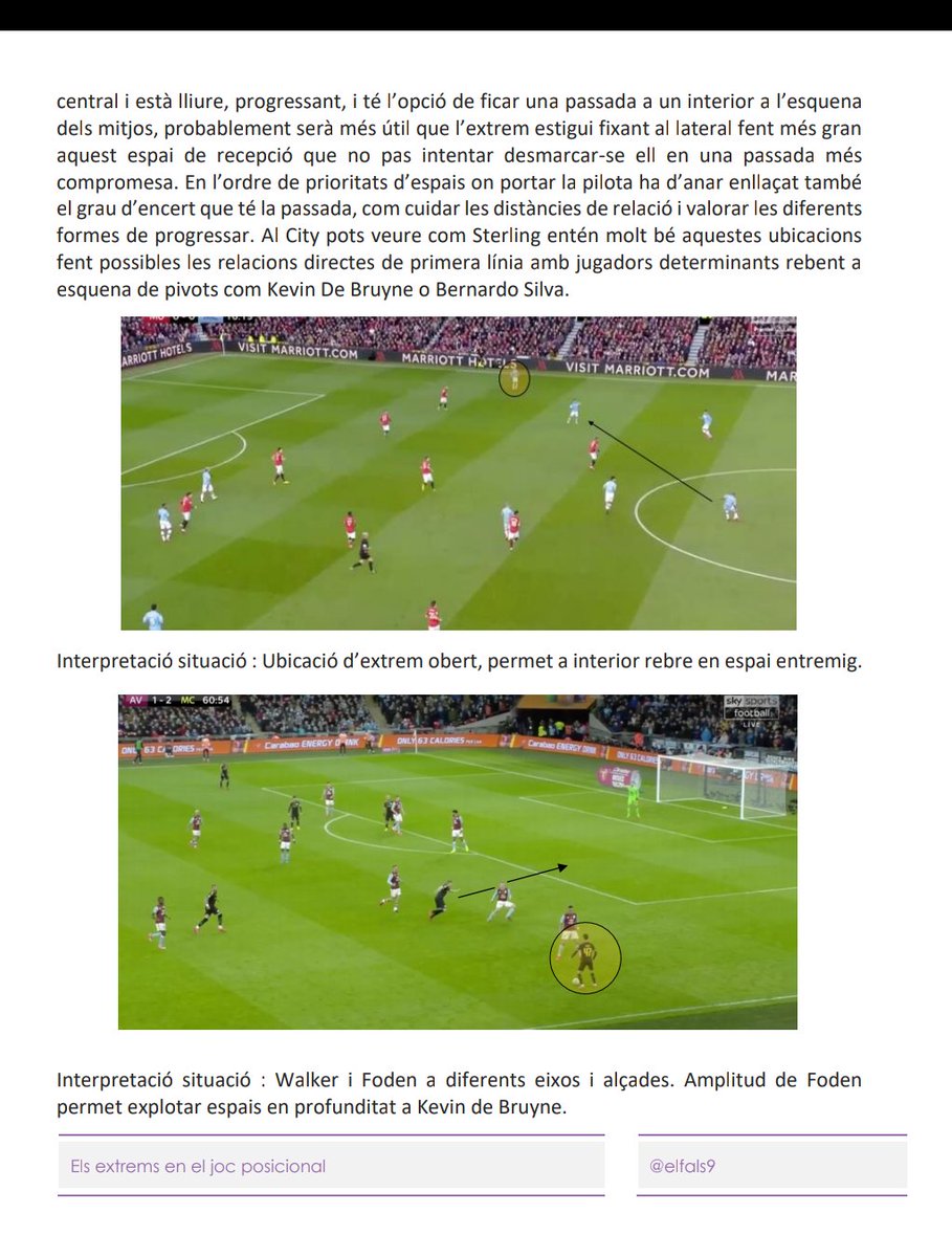 elfals9's tweet photo. Píndola de coneixement per apropar-nos la comprensió del joc posicional. "Els extrems en el JdP" per Albert Ballesteros Ferrer, @AlbertBFerrer , entrenador i responsable àrea metodologia @SantCugatFC i a Soccer Services Barcelona (1a part) https://t.co/rEuYU4DuOk