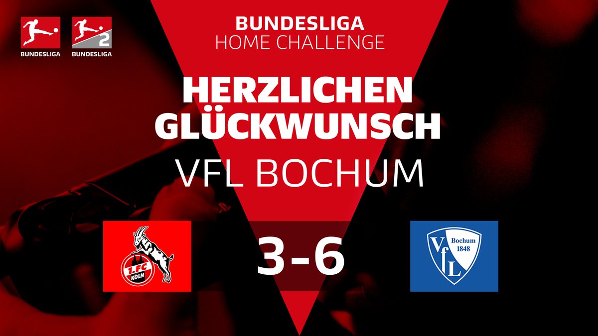Bundesliga_DE's tweet photo. Der @VfLBochum1848eV besiegt den @fckoeln, Ulrich #Bapoh trifft mit sich selbst! #BundesligaHomeChallenge https://t.co/knUzZkLZqW