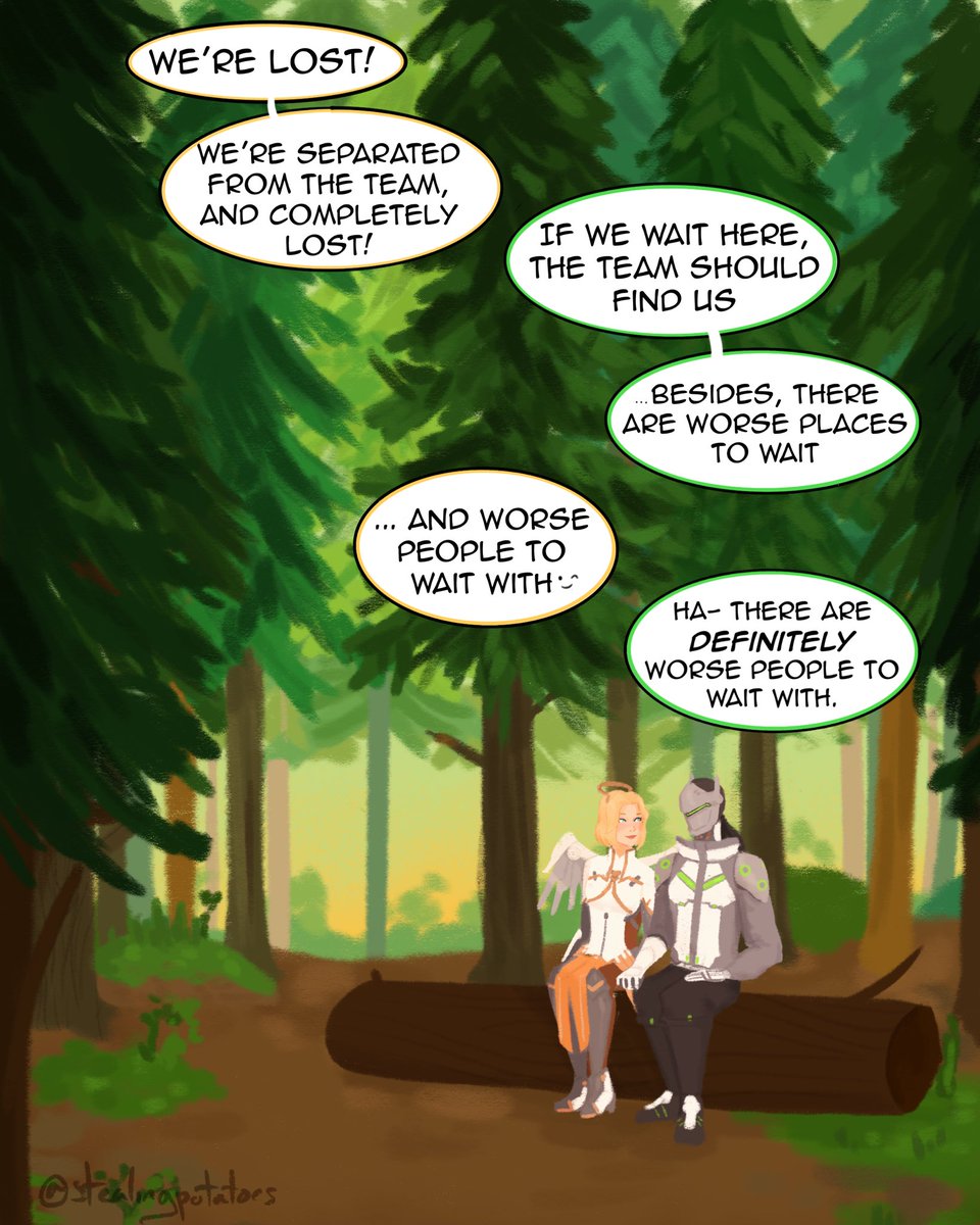 stealingpotatos's tweet photo. #GencyWeek Day 7: Forest
Perhaps there are plus-sides to being alone and lost in a forest (:
#gency #genji #mercy #overwatch https://t.co/yywqAlKFgG