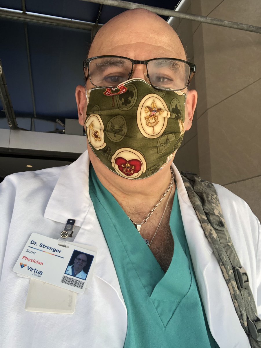 nutcracker88's tweet image. On call and making rounds at various hospitals. Thanks to Kay Trick for the masks! Definitely a donation to Susquehanna Council Wood Badge fund and her church on the way!