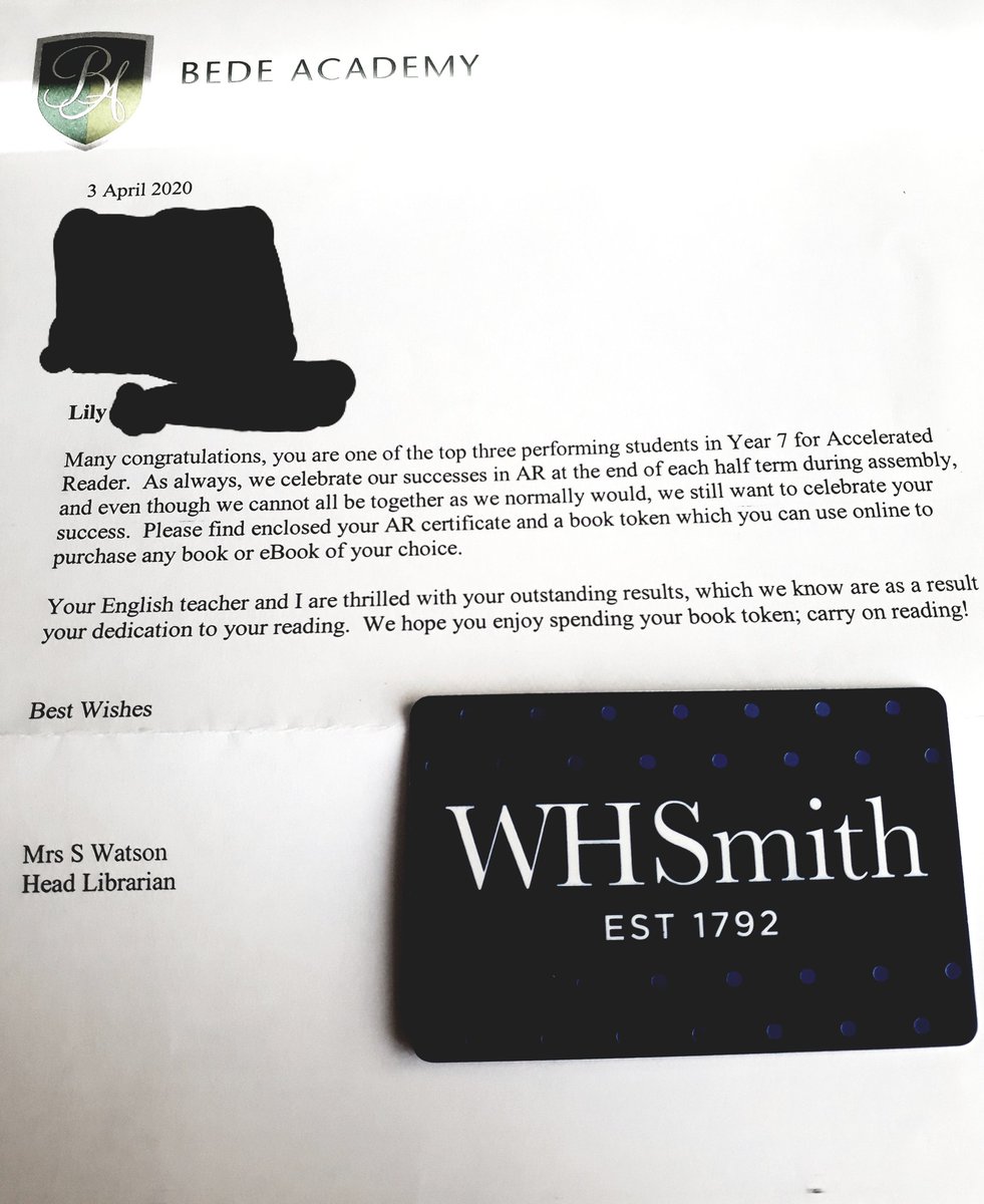 RaquelMallers's tweet photo. Thank you @BedeAcademy @WHSmith #proudmam #greatteachers #greatschool #geekyandproud #bookworm #MissButler #MrsWatson πππ https://t.co/kOkbXe18LI