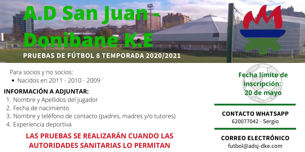 ⚽ Abierto el periodo de inscripción para el #fútbol base

➡️ adsj-dke.com/abierto-el-per… #SomosSanJuan 💚