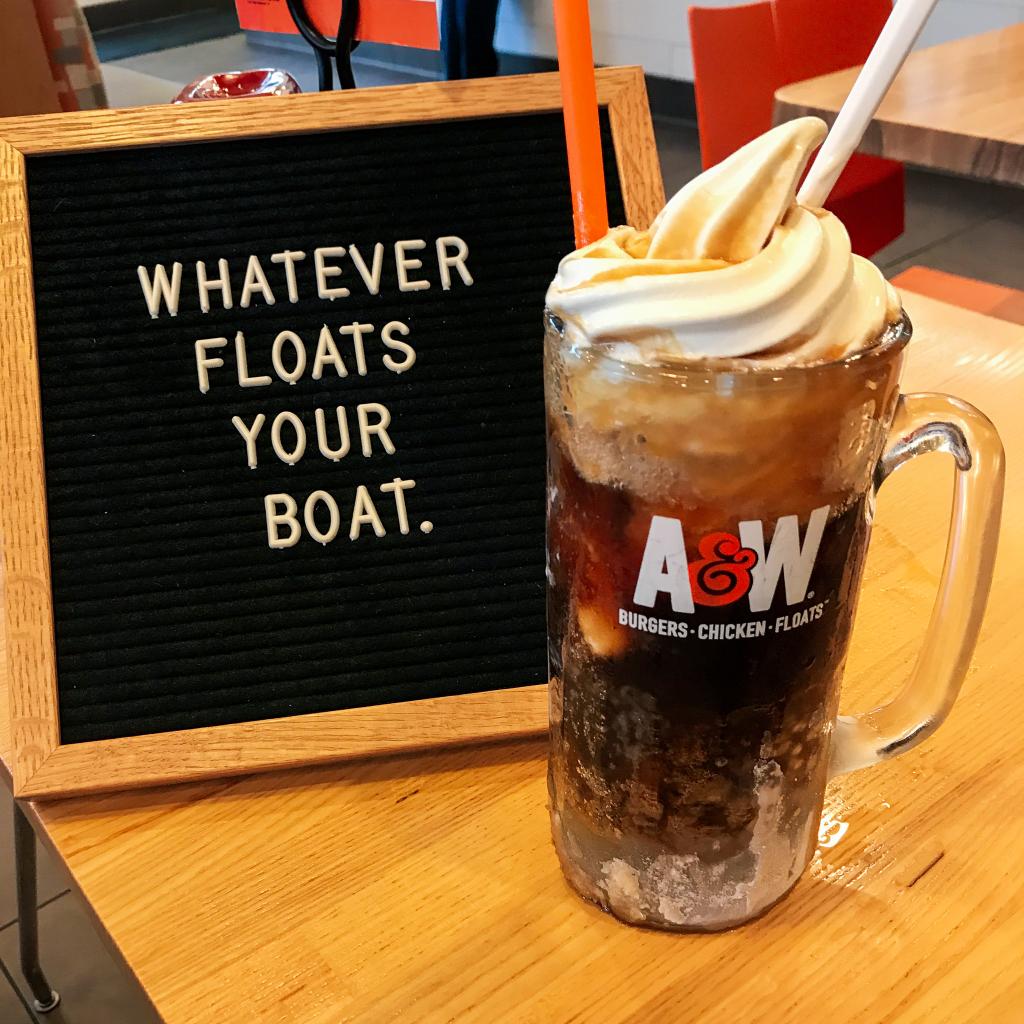 Float on. Today (4/11/20) only, enjoy any size Root Beer Float for just $2! Visit our drive-thru and show this post on your mobile device to redeem. 😎