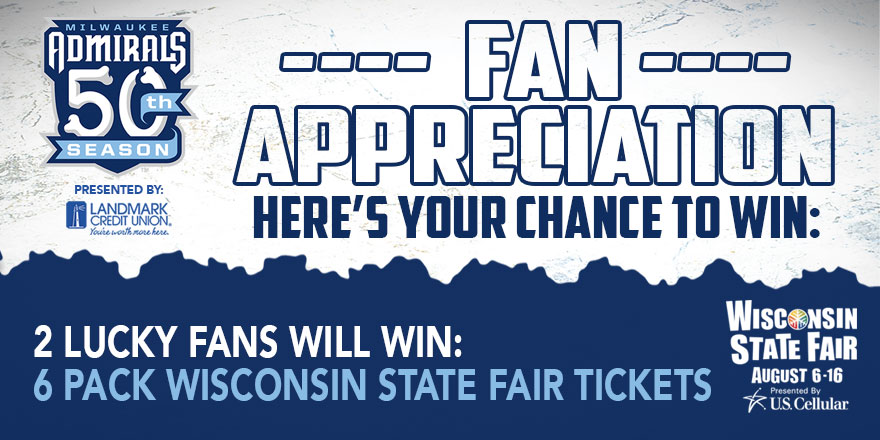 mkeadmirals's tweet photo. The @wistatefair will be here before you know it! 
Share this post and tell us your favorite memory from the fair for your chance to win a pack of tickets!

#Admirals50 https://t.co/b8bFkUoDNm