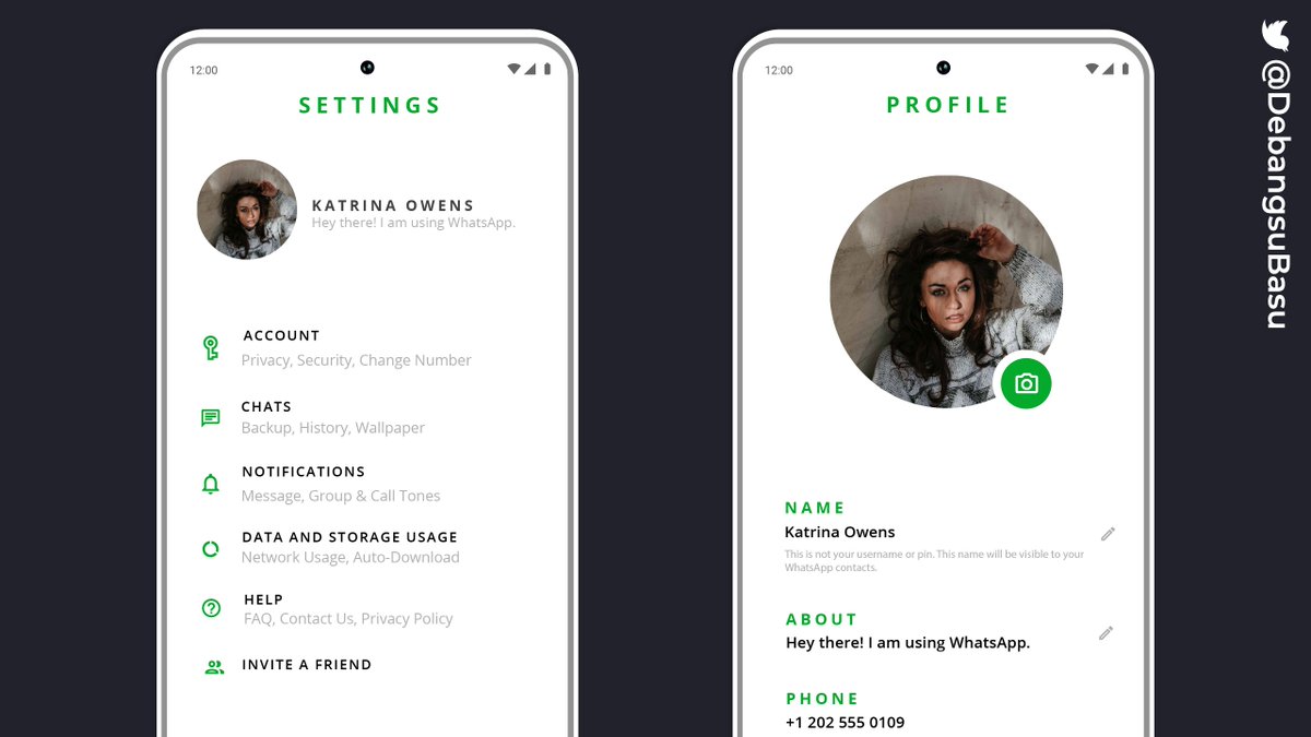 debangsubasu's tweet photo. Whatsapp Redesign - A Concept by me.

Suggestions/Feedbacks are welcome

RT for dark mode :) https://t.co/YnWgdpyvzi