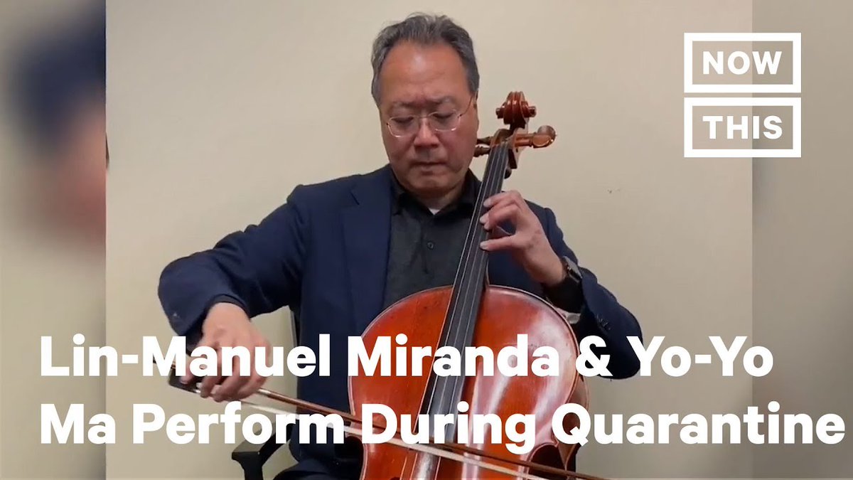 👏👏👏
Lin-Manuel Miranda and Yo-Yo Ma Perform For The Internet During Coronavi... youtu.be/InIquyrihgQ via <a href="/YouTube/">YouTube</a>