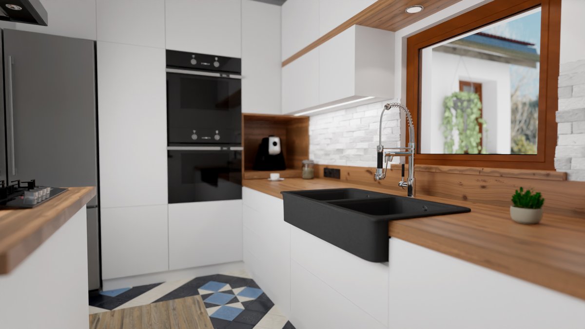 wizja3's tweet image. 3D kitchen visualization #Blender3d #design #3D