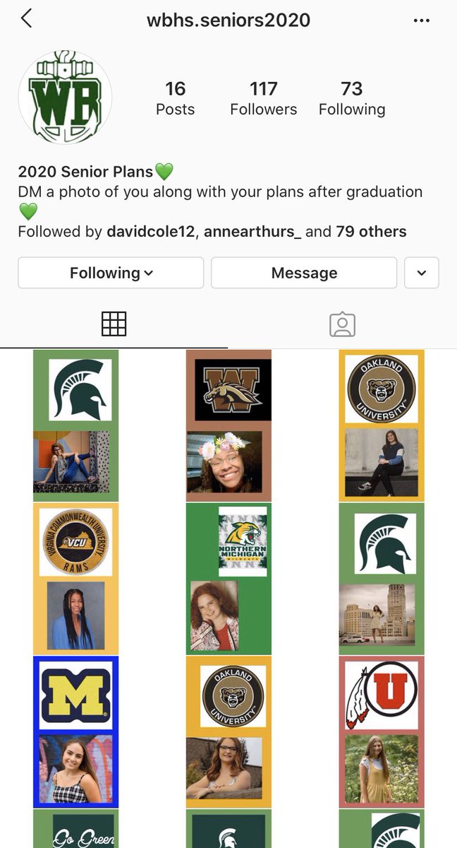 LU_ElizabethS's tweet photo. ‼️SENIORS‼️ Make sure you follow and DM your college information to this account on Instagram! @WBHSLeadership @WBHSLakerUpdate https://t.co/5EQIHuTHSs