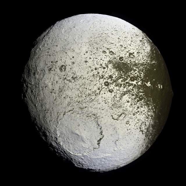 The half black and half white Iapetus will be familiar to fans of 2001 who will be able to point out where the Monolith is