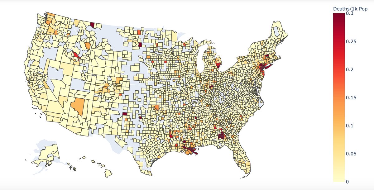 cwpace97's tweet photo. Georgia contains 5 of the top 10 deadliest counties for COVID19. These small counties have some of the highest per capita death rates among all US counties after someone carrying the virus attended a funeral gathering of 200+ people https://t.co/AgGmVI5hYW #update #coronavirus https://t.co/tJ2fV4JbwN