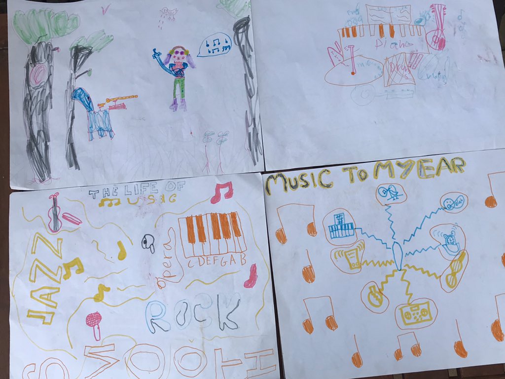 anavwilks's tweet photo. @noelfielding11 for #noelsartclub 4 entries done in the garden from Nina, Lara, Julia and Charlotte (ages 7-9) https://t.co/ASdf4cbClN