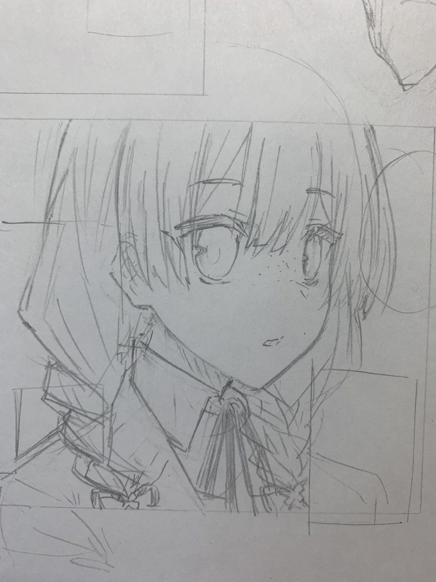 ゆうゆちゃん(@yuyuribon0502)とのキャラデザ交換てる途中のやつ私もあげとこ!下書きしかなかった…… 