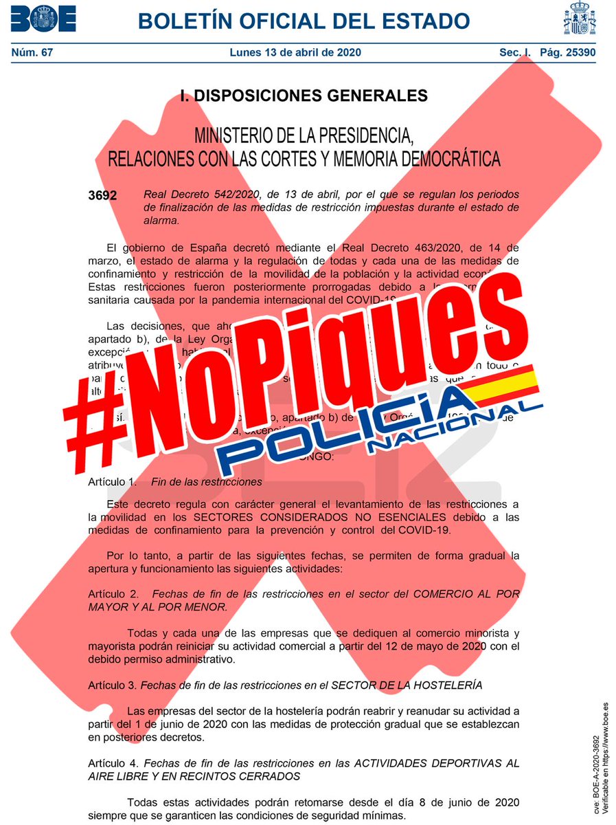 policia's tweet photo. La lucha contra los bulos es también de todos.

Que nadie juegue con tu seguridad o tu salud: confía únicamente en fuentes oficiales DIRECTAS.

Y no compartas nada sin antes haberte cerciorado de que es cierto.

#NoPiques
#EsteVirusLoParamosUnidos https://t.co/HykstrP4B9