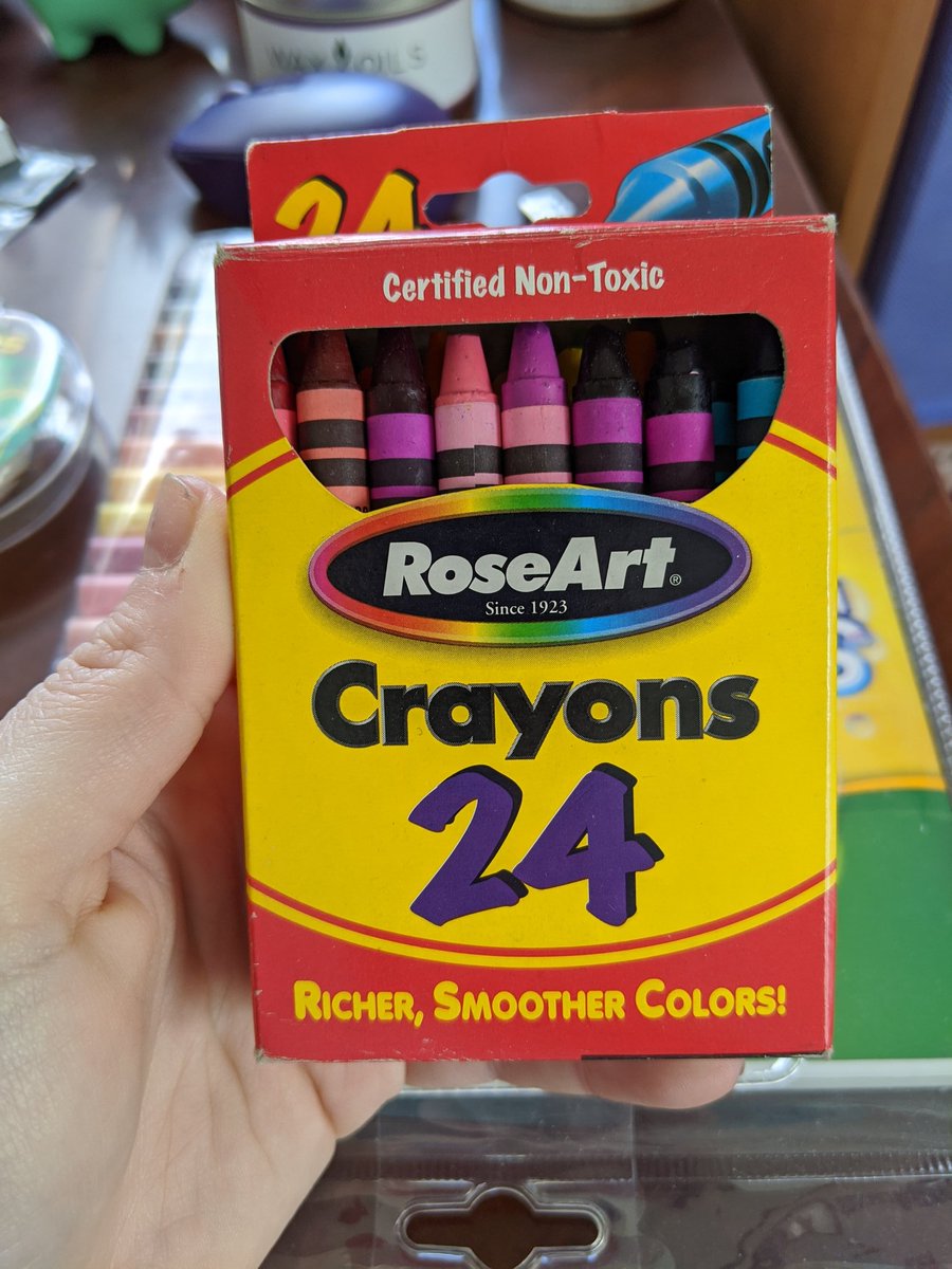 LangtonNic's tweet photo. Looking thru my art supplies to make paper Easter eggs for my towns Egg hunt walk for the kids. Open the drawer and smelled these bad boys, working in a kinder class you take that smell for granted. Makes me miss my kinders ❤️ @DonnaLayned @GerstAndie @Marcia_J_26 #TigerStrong https://t.co/zs5nB28Q6n