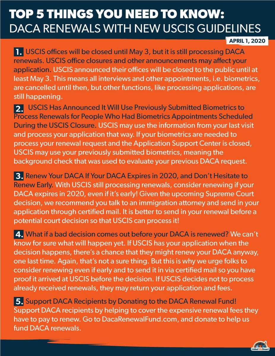 anamsw2019's tweet photo. 👇🏻👇🏻👇🏻👇🏻👇🏻 here are some important things to know about daca renewals during this time of uncertainty 👇🏻👇🏻👇🏻👇🏻

#msw52104 https://t.co/nNB4lvUz31