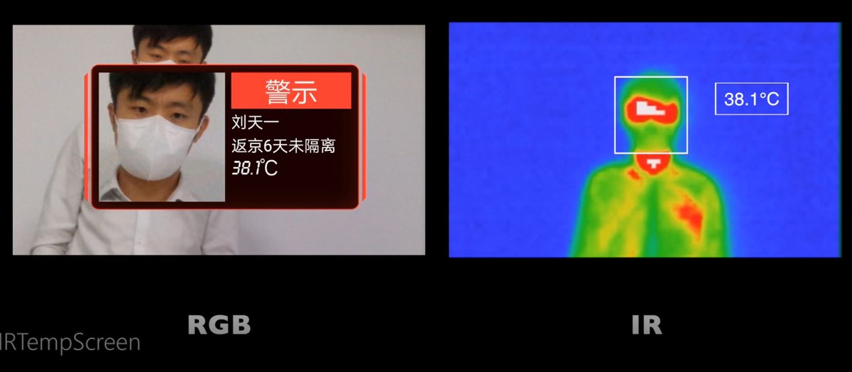 LLVISION_BJ's tweet photo. One of our COVID-19 corona virus prevention solution, body tempreure screening by smart glasses with embedded AI capability, we only measures face tempreture, on mobile. https://t.co/ROeQ5aTdyH