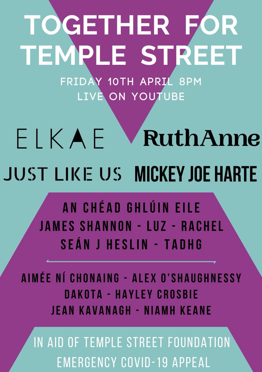 ConorLogue2's tweet photo. Here’s the link to the much anticipated #TogetherForTempleStreet online concert! We’re so excited! Keep donating guys and show your support on all socials!! Join us at 8pm! 

https://t.co/AcseGryXRb https://t.co/B2TvfNT5oy