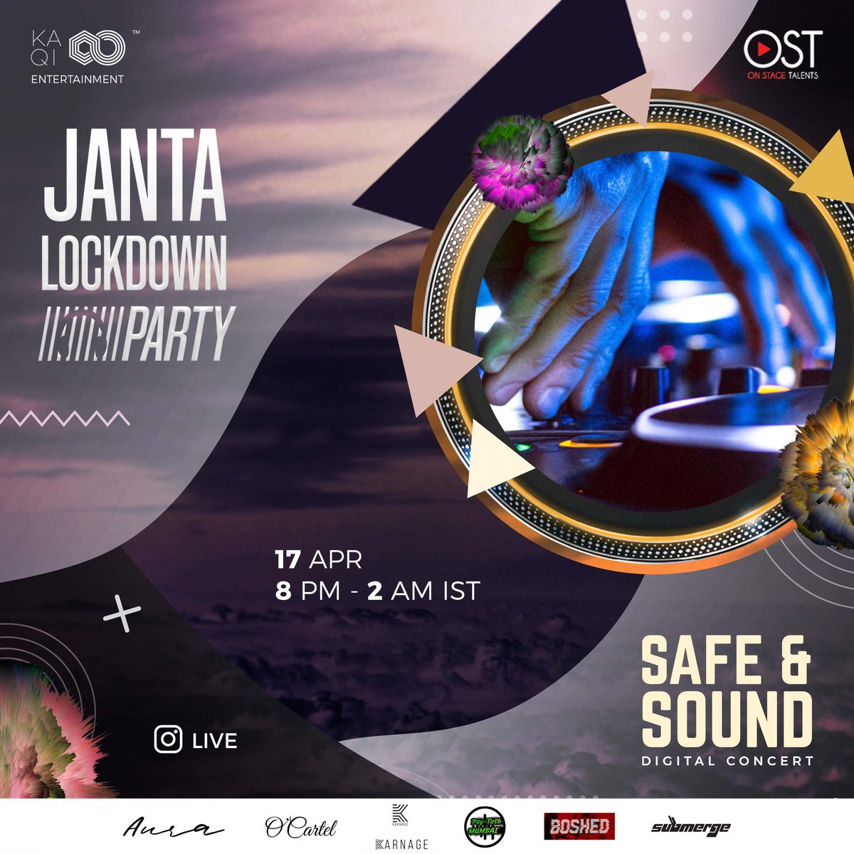 Get ready for another Safe and Sound edition that will get you to party on this weekend. Pump up the volume for some of India's best DJ Acts from the commercial to the Techno scene! Stay tuned for the line up! #JantaLockdownParty Stay #SafeAndSound and party all night long!