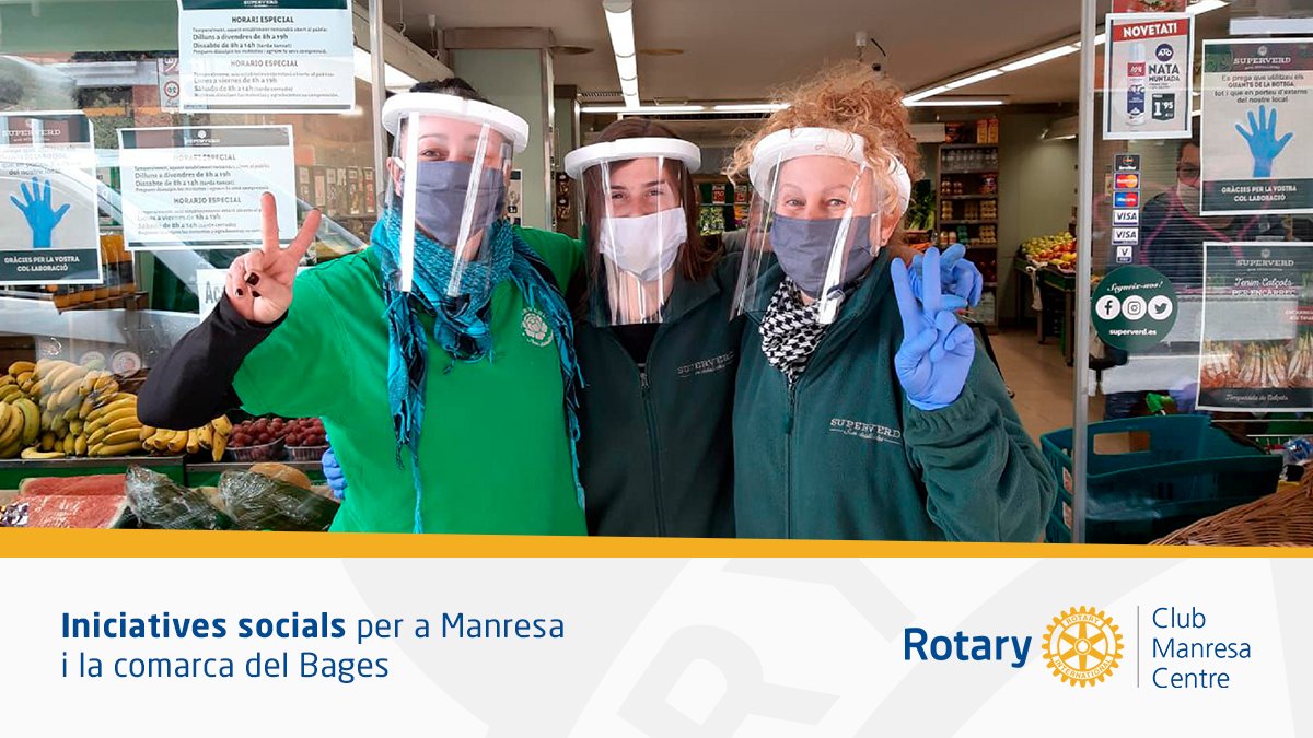 <a href="/rotarymanresac/">Rotary Club Manresa Centre</a> entrega pantalles de porexpan i material bàsic divers a comerços, entitats, organismes, hospitals i residències del #Bages. Coneixes alguna mancança de material bàsic? Junts ho podem aturar! #rotaryclubmanresacentre #pantalles #covid19