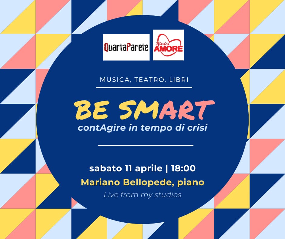 In questo splendido sabato la rassegna #besmArt #contAgire vuole farvi compagnia con la musica del pianoforte di #MarianoBellopede. Collegatevi alla nostra pagina FB 👇, emozioniamoci insieme...
facebook.com/QuartaParetePr…
#iorestoacasa #laculturanonsiferma #laculturaacasa