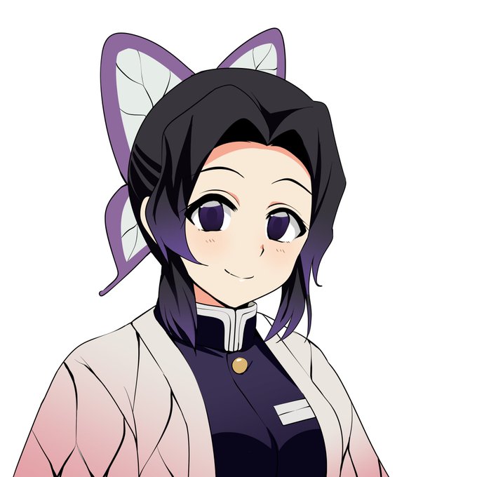 鳥田さんがTwitterに投稿した胡蝶しのぶ(鬼滅の刃)のイラスト。
