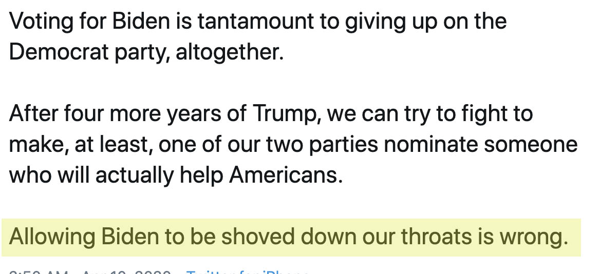 12/ It’s these checks and balances that are slowing the Trump-bulldozer.This person claimsto be frustrated that his candidate didn’t win the primary.(I don't think he's really a Democrat)(My preferred candidates so rarely win primaries that I suspect my vote is a jinx)