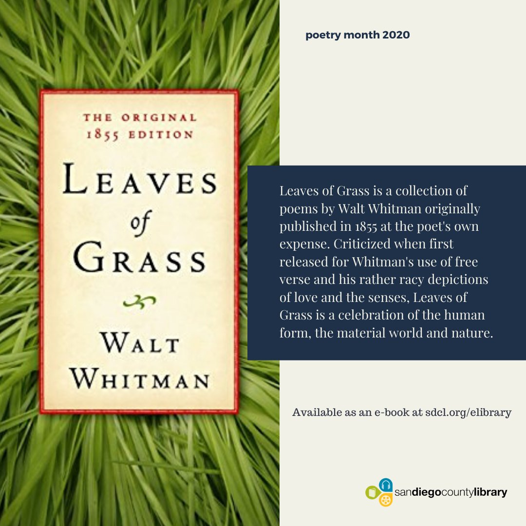 SDCountyLibrary's tweet photo. Here is our second installment of our poetry recommendations for celebrating #poetrymonth with #sandiegocountylibrary. Available as an e-book on Libby. https://t.co/RYQ8RTJ5gQ https://t.co/TsIU3hVRnT
