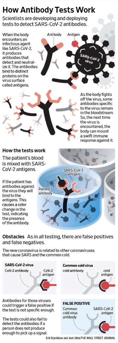 Let's 1st review the tests. For the virus, there's a problem with false negativesFor the antibody, it's a very challenging assayAnd we don't know if having IgG levels confers protection from spreading, or how long it might protect 3/x https://twitter.com/EricTopol/status/1247888361219473409