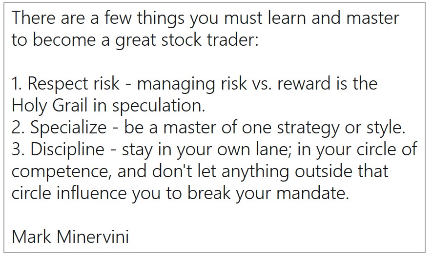 markminervini's tweet photo. Being a professional requires three things: Discipline, consistency and skill. https://t.co/m1bJRfljvo