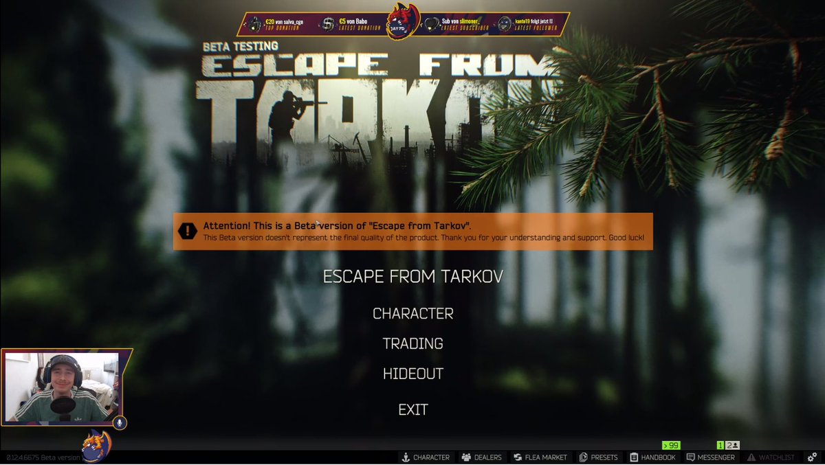 Escape From Tarkov Stream + Giveaway  Live on Twitch
 
twitch.tv/jay7d

Heutiges Giveaway

Escape from Tarkov Standard Edition
Tome Rider 
Dishonored 2 

Die Escape from Tarkov Spieler können noch LEDX gewinnen.

#EscapeFromTarkov #GIVEAWAY #EFT #twitchstreamer #TwitchDE