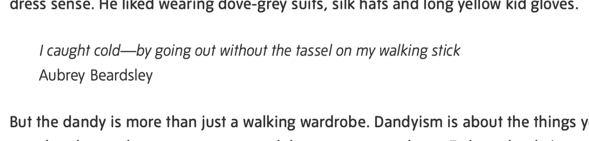 This analysis of Beardsley (at the TATE website) is inane.  https://www.tate.org.uk/art/artists/aubrey-beardsley-716/art-being-dandy